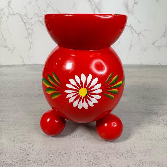 Vintage, Mid-Century 3-Legged Swedish Wedding Candle Holder with Floral Motif - Picture 3 of 6